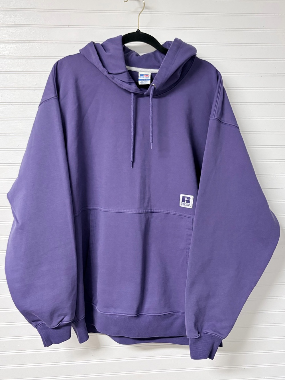 Large Russell Athletic Purple Crewneck Hoodie for Men